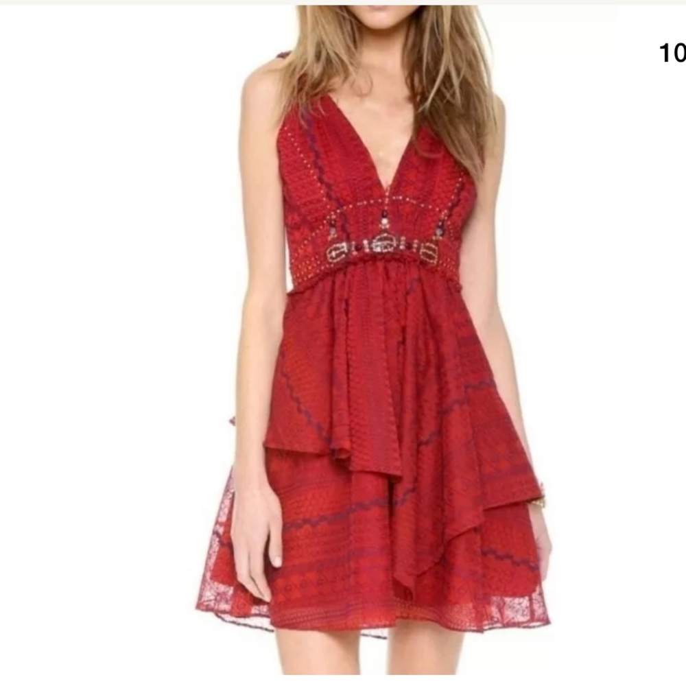 ISO Free People Leia Embroidered Fit & Flare Dress